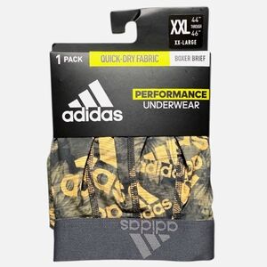 Adidas Athletic Comfort Fit Quick-Dry Preformance Mens Boxer Brief Gold Floral
